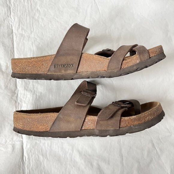 Birkenstock sandals Mayari Mocha felt straps toe loop 37 6 6.5 Wide birko flor - Picture 7 of 13